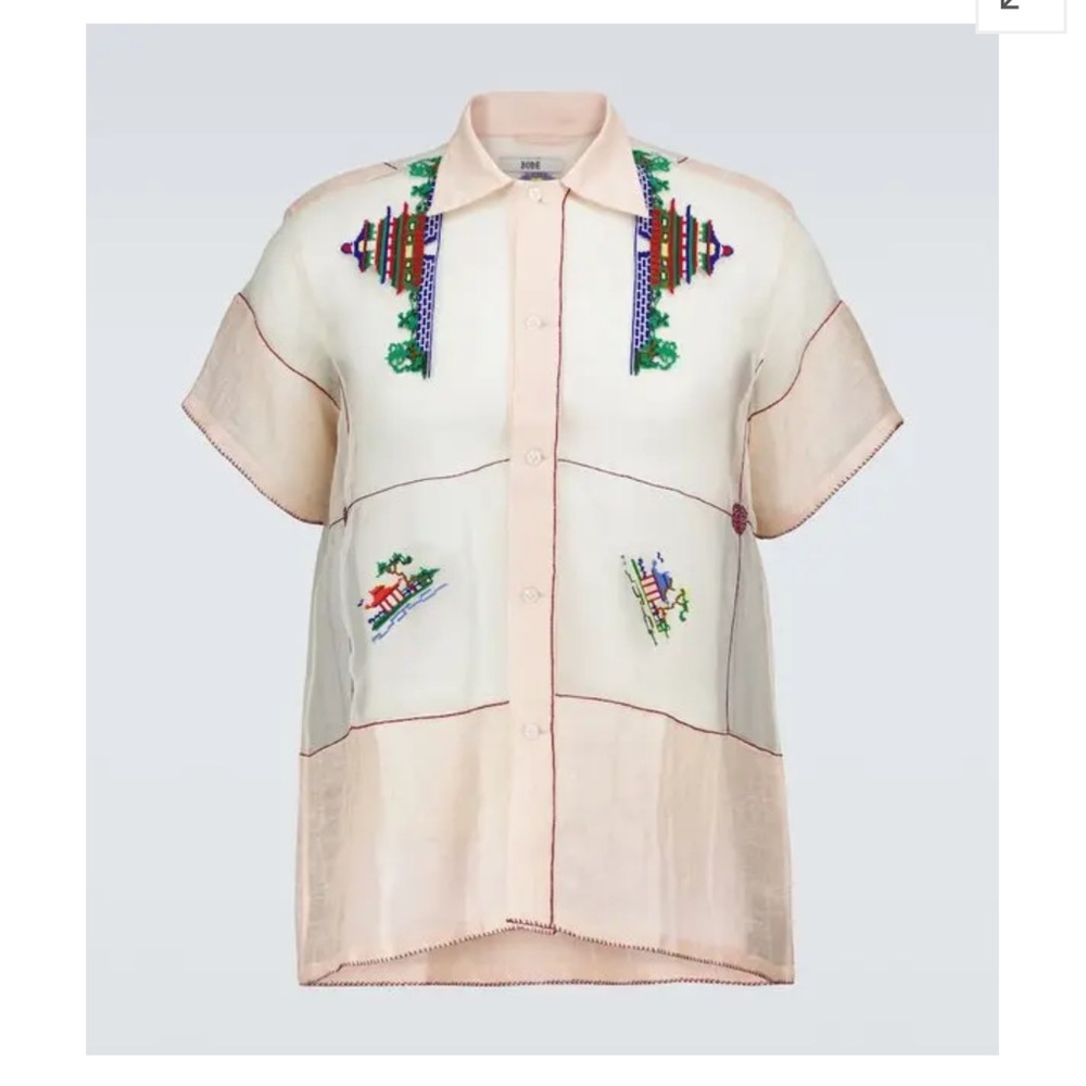 Bode Pagoda Embroidered Shirt L/XL